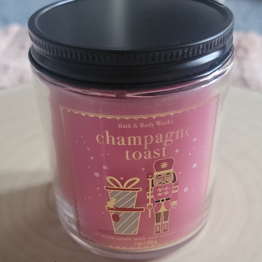 Bath & Body Works Pink and Gold Candle Festive Fragrance